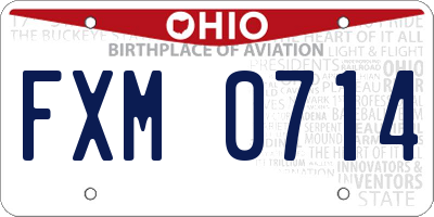 OH license plate FXM0714