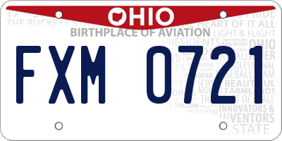 OH license plate FXM0721