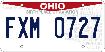 OH license plate FXM0727