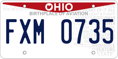 OH license plate FXM0735
