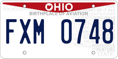 OH license plate FXM0748