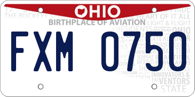 OH license plate FXM0750