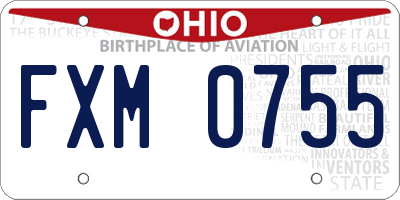 OH license plate FXM0755