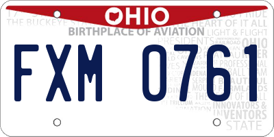 OH license plate FXM0761