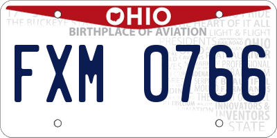 OH license plate FXM0766