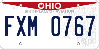 OH license plate FXM0767