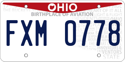 OH license plate FXM0778