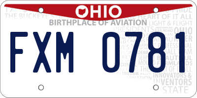 OH license plate FXM0781