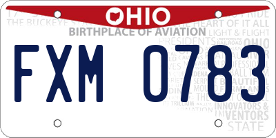 OH license plate FXM0783