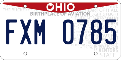OH license plate FXM0785