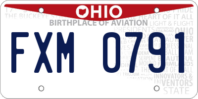 OH license plate FXM0791