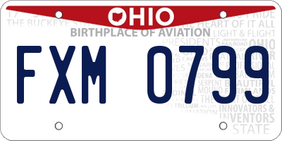 OH license plate FXM0799