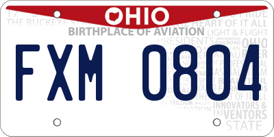OH license plate FXM0804