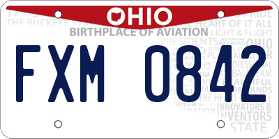 OH license plate FXM0842