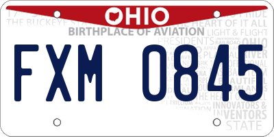 OH license plate FXM0845