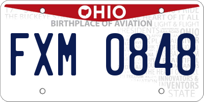 OH license plate FXM0848