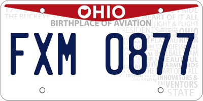 OH license plate FXM0877