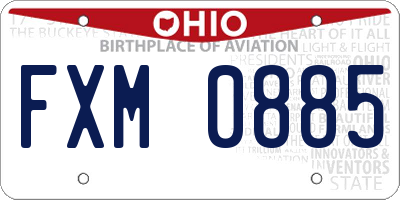 OH license plate FXM0885