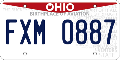 OH license plate FXM0887