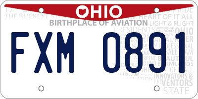OH license plate FXM0891