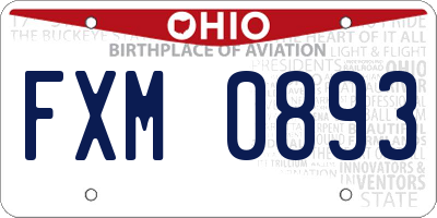 OH license plate FXM0893