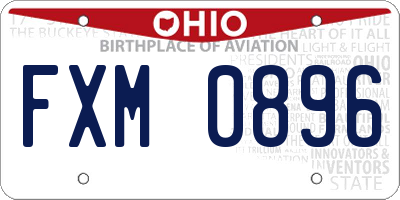 OH license plate FXM0896