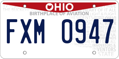 OH license plate FXM0947