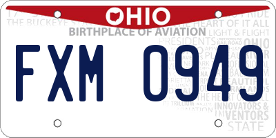 OH license plate FXM0949