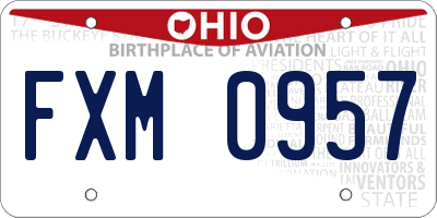 OH license plate FXM0957