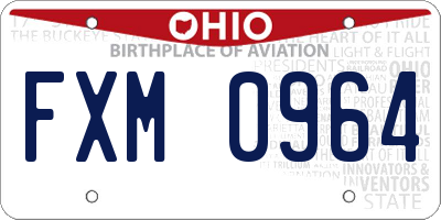 OH license plate FXM0964