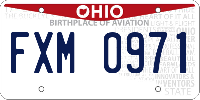 OH license plate FXM0971