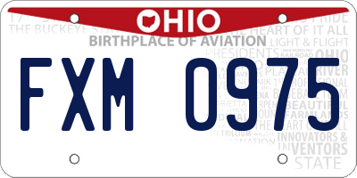 OH license plate FXM0975