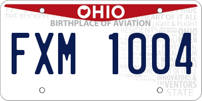 OH license plate FXM1004
