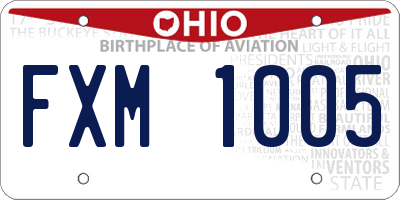 OH license plate FXM1005
