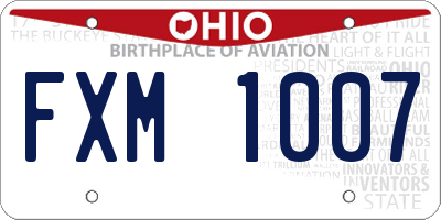 OH license plate FXM1007