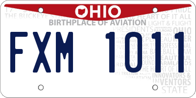 OH license plate FXM1011