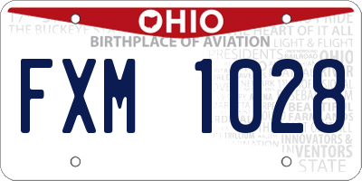 OH license plate FXM1028
