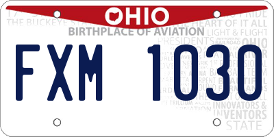 OH license plate FXM1030
