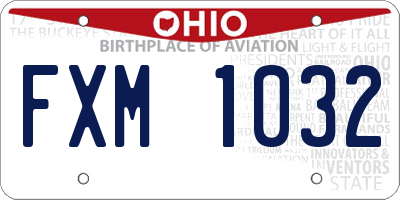 OH license plate FXM1032