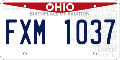 OH license plate FXM1037