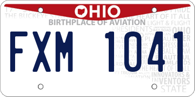 OH license plate FXM1041