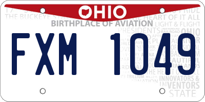 OH license plate FXM1049