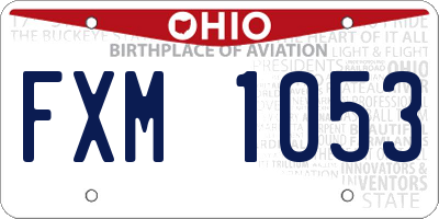 OH license plate FXM1053