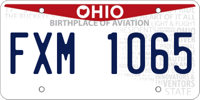 OH license plate FXM1065