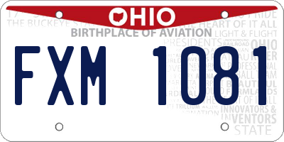 OH license plate FXM1081