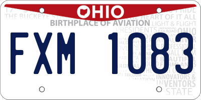OH license plate FXM1083
