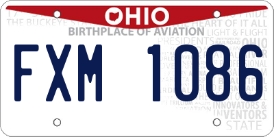 OH license plate FXM1086