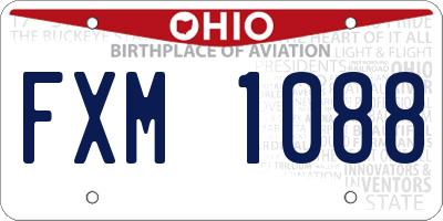 OH license plate FXM1088
