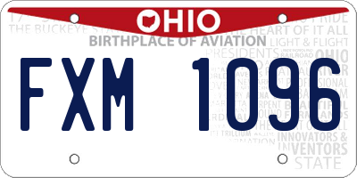 OH license plate FXM1096