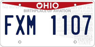 OH license plate FXM1107